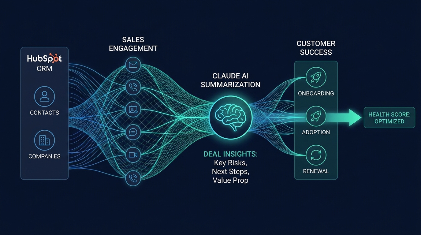 HubSpot CRM contact pipeline với Claude AI
