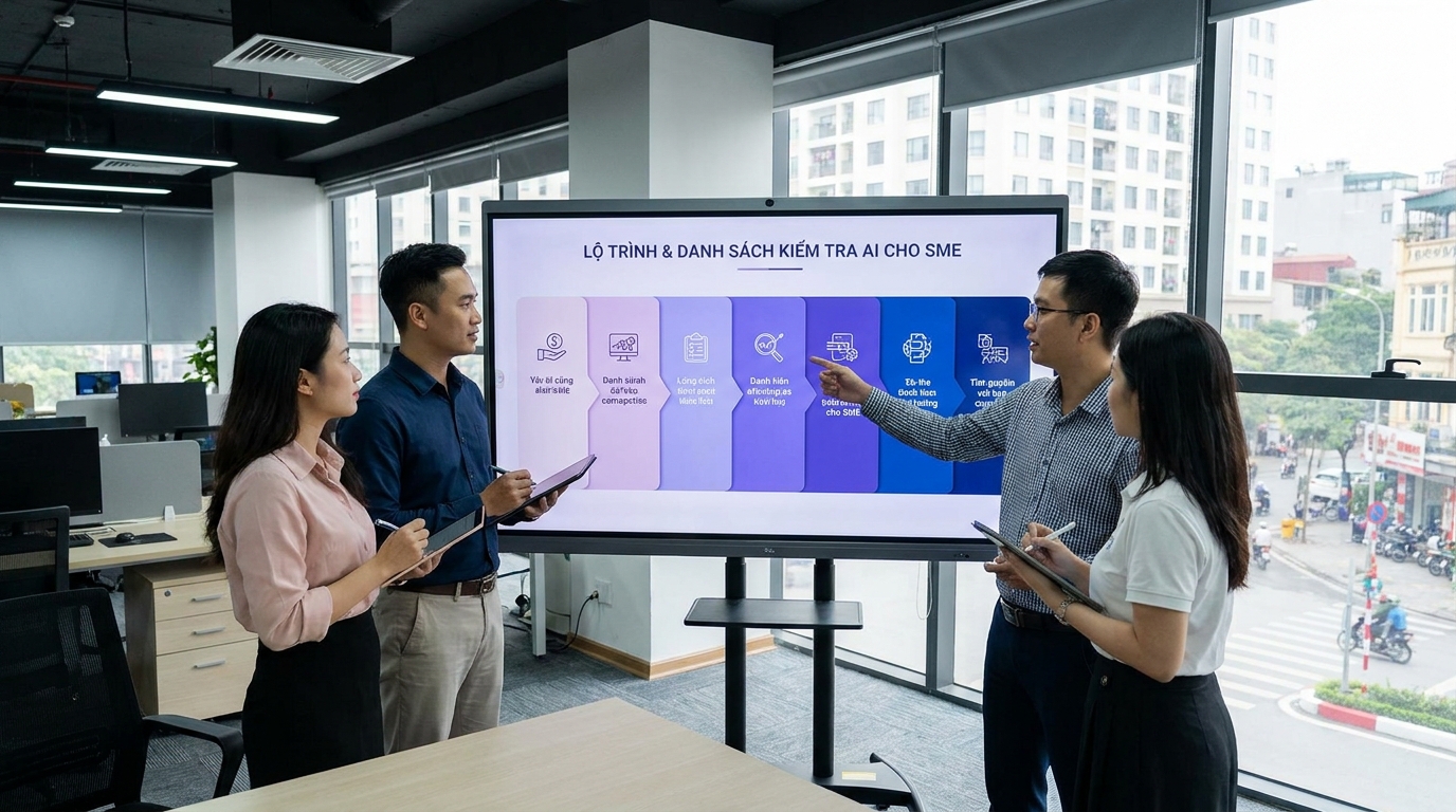 Minh họa lộ trình 90 ngày nên triển khai thế nào? trong AI cho SME