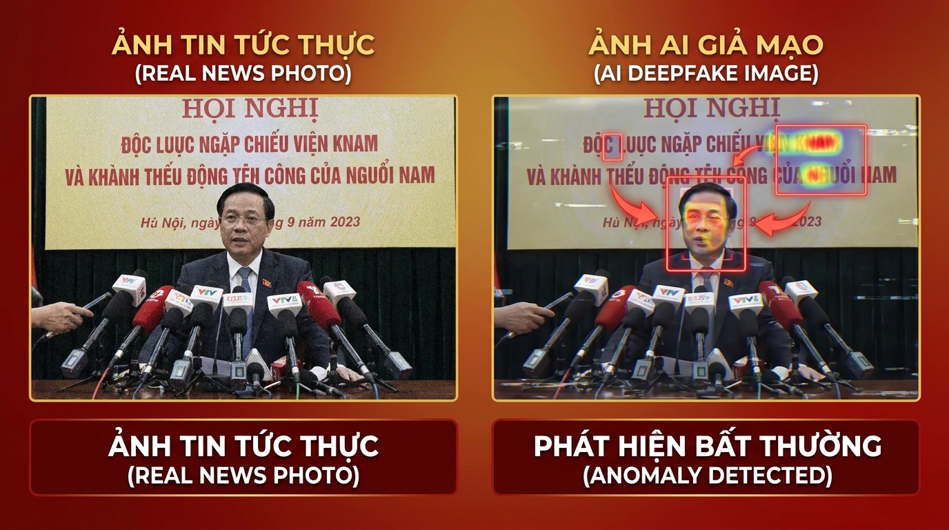 So sánh ảnh tin thật và ảnh deepfake AI với dấu hiệu phát hiện