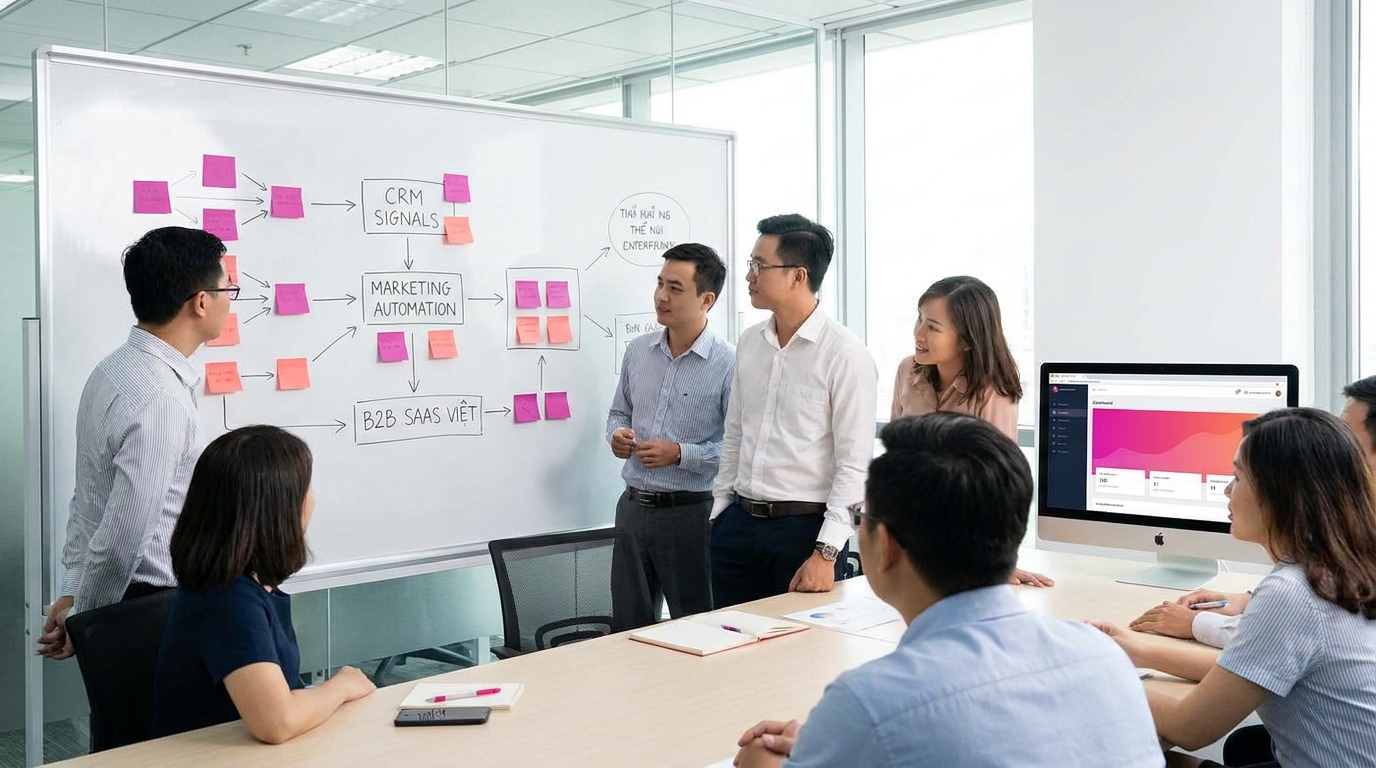 Minh họa marketing automation cho b2b saas việt cho SME Việt trong quy trình vận hành 2026