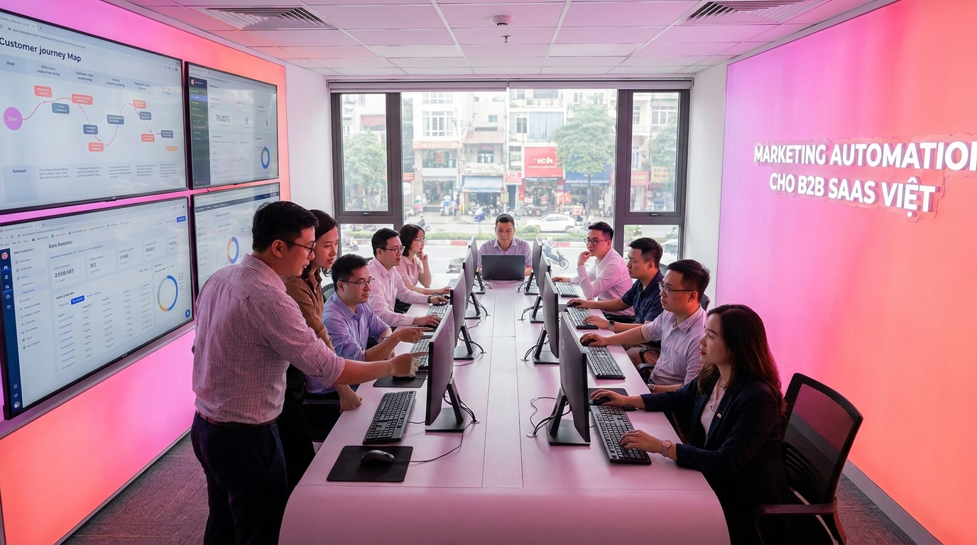 Minh họa marketing automation cho b2b saas việt cho SME Việt trong quy trình vận hành 2026