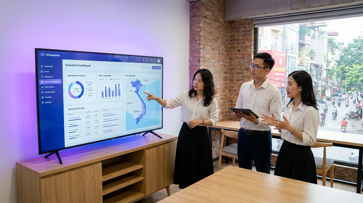 Minh họa tổng quan ai cho demand planning trong doanh nghiệp SME Việt