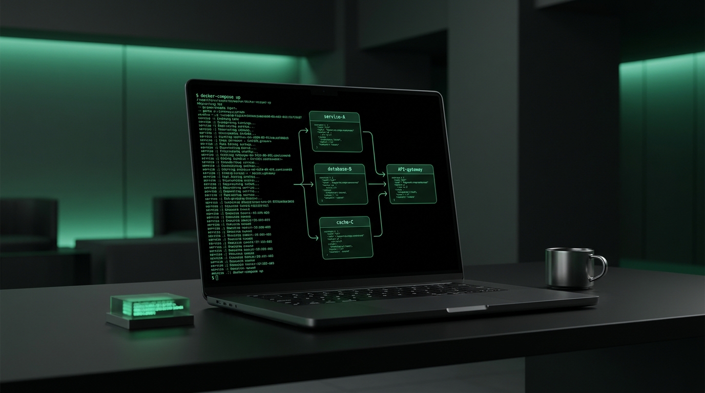 Multi-service architecture: web db redis với Claude Code orchestrator