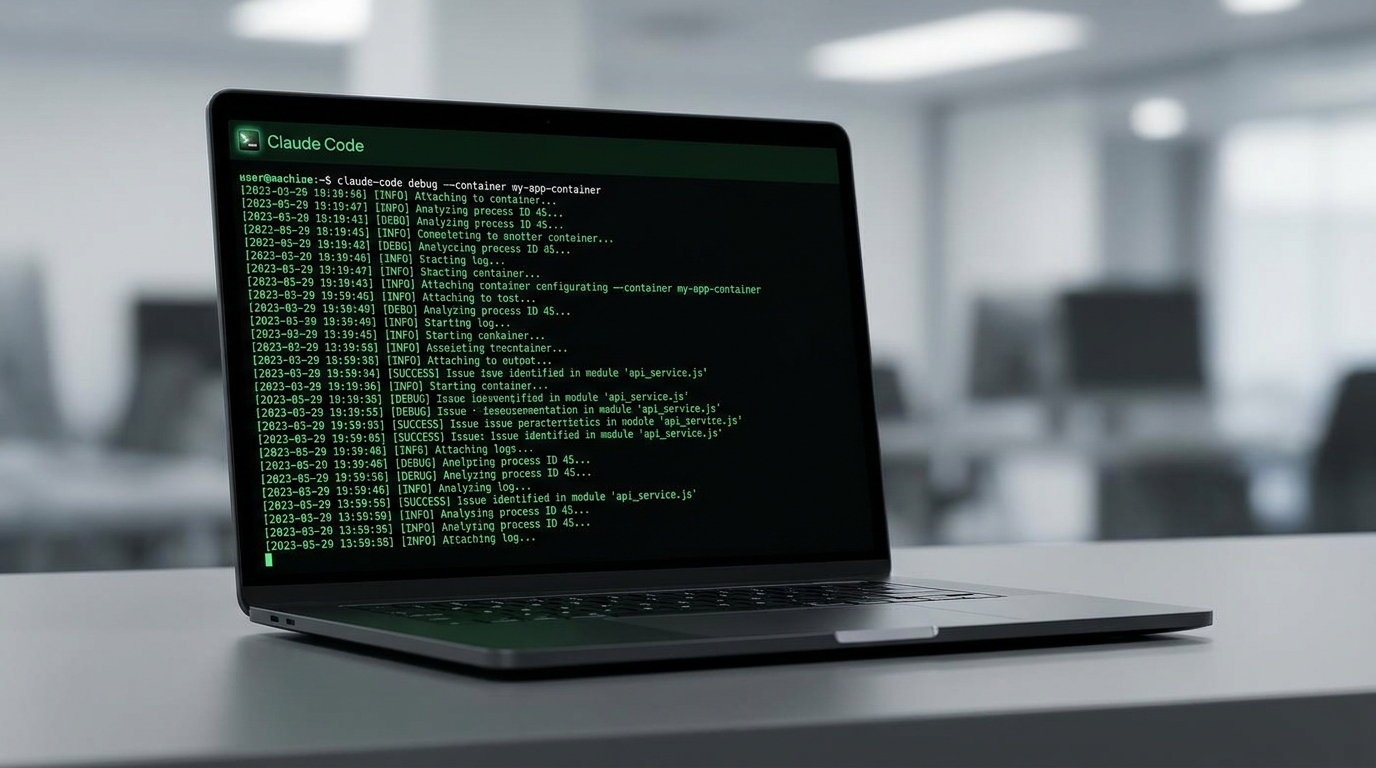 Container logs streaming với Claude analyzing error stack trace