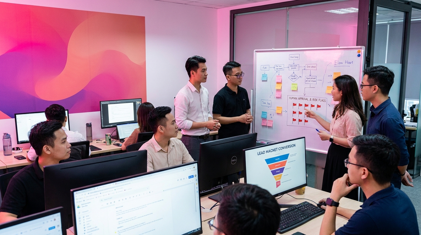 Minh họa lead magnet conversion optimization cho SME Việt trong quy trình vận hành 2026