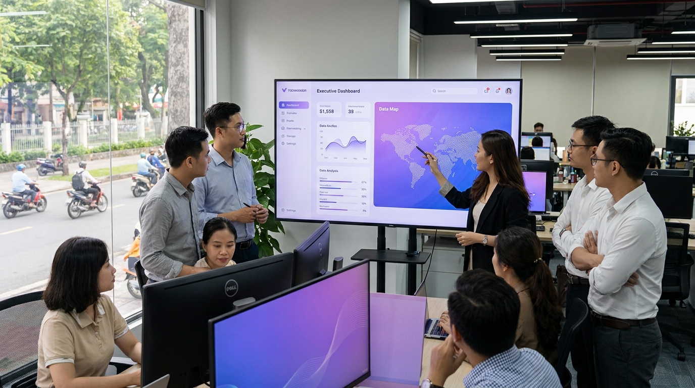 Minh họa tổng quan ai cho compliance monitoring trong doanh nghiệp SME Việt