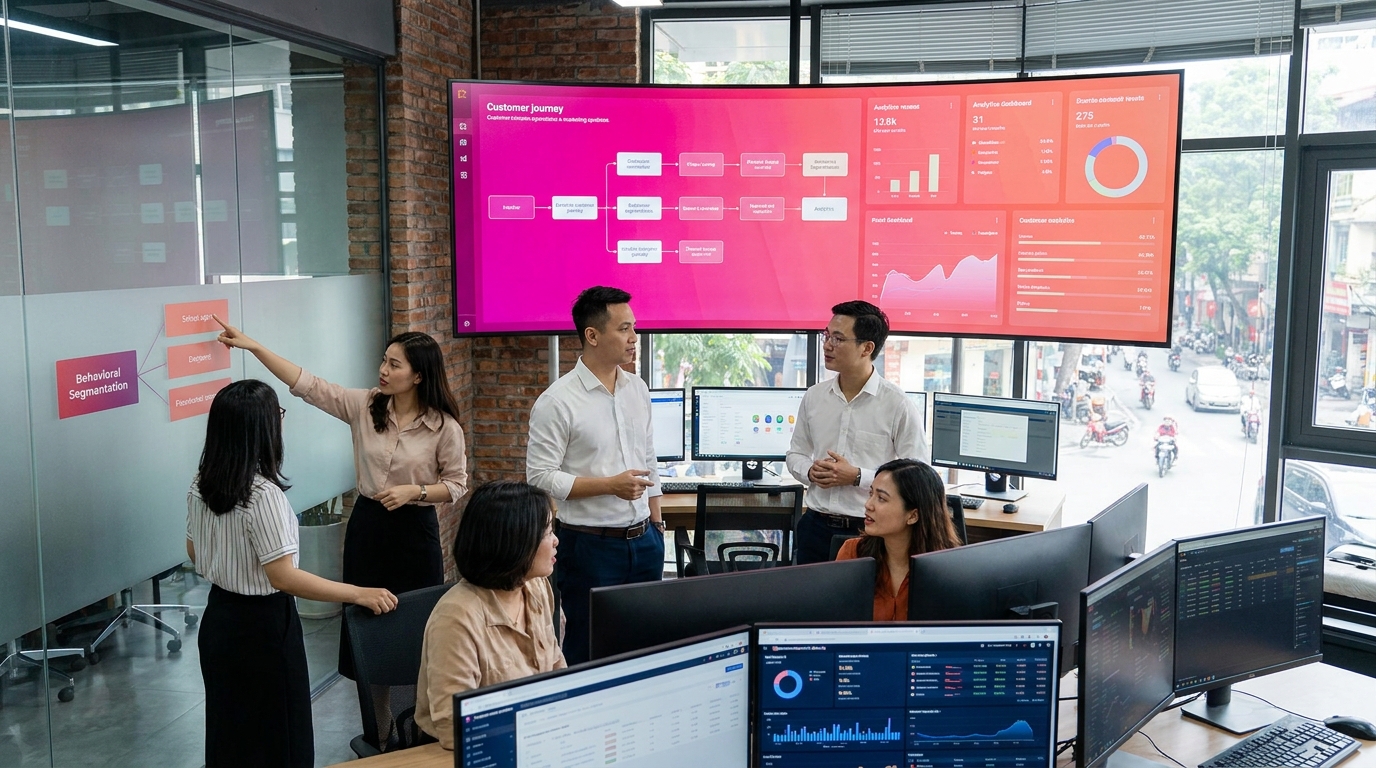 Minh họa behavioral segmentation trong marketing cho SME Việt trong quy trình vận hành 2026