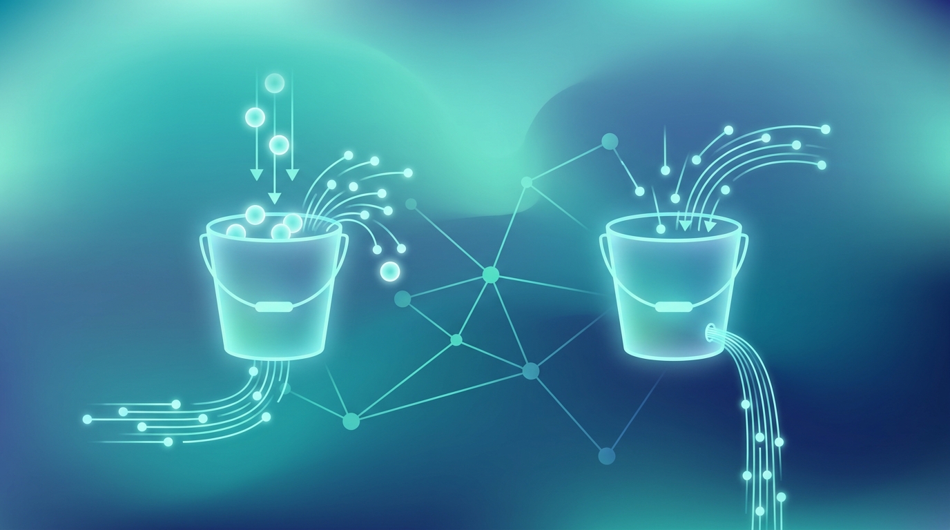 Token bucket leaky bucket algorithm visualization