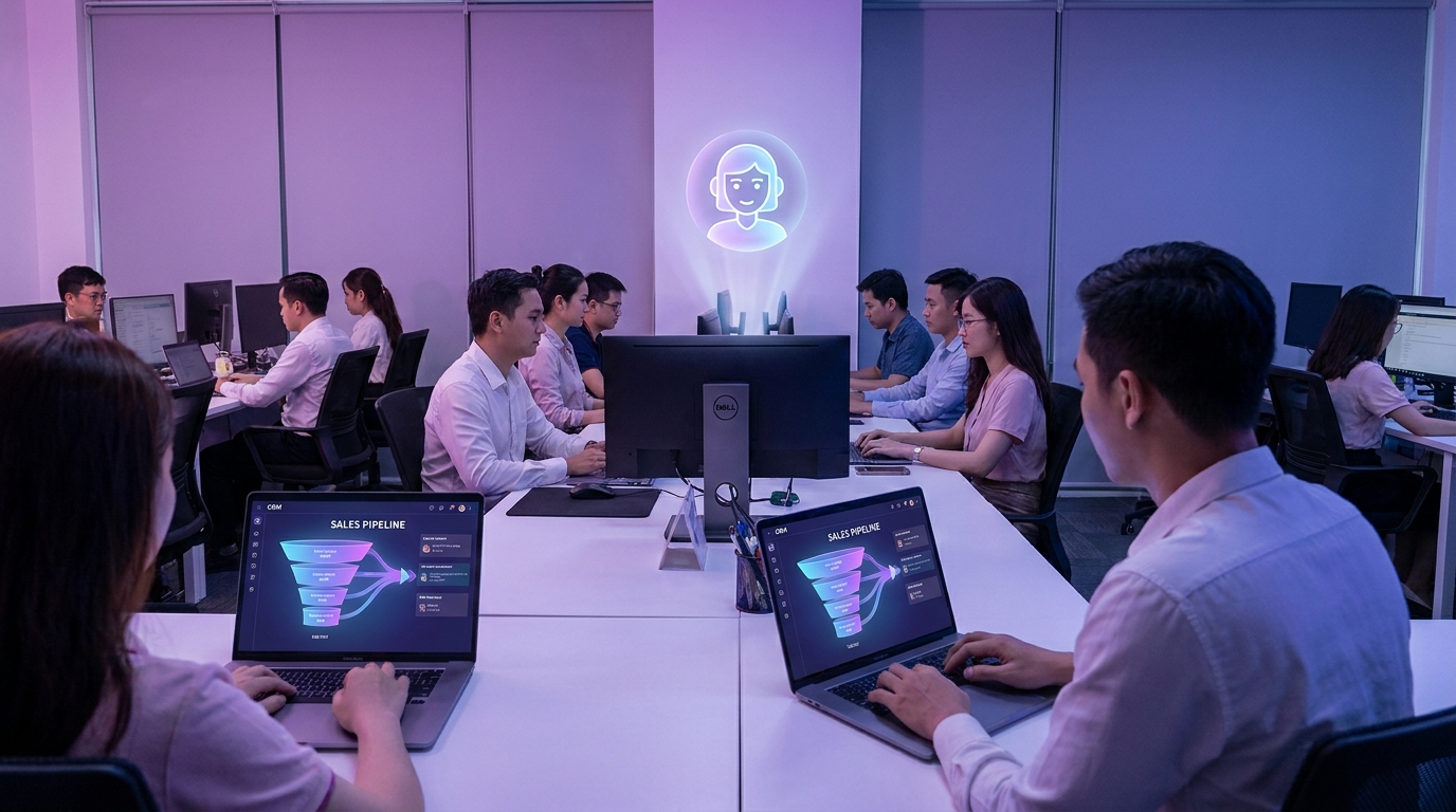 Minh họa tổng quan ai sales agent qualify lead cho SME Việt