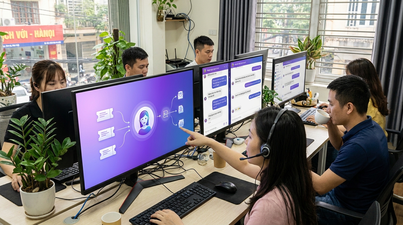 Minh họa ai support agent resolve ticket tự động như thế nào? trong ai support agent resolve ticket