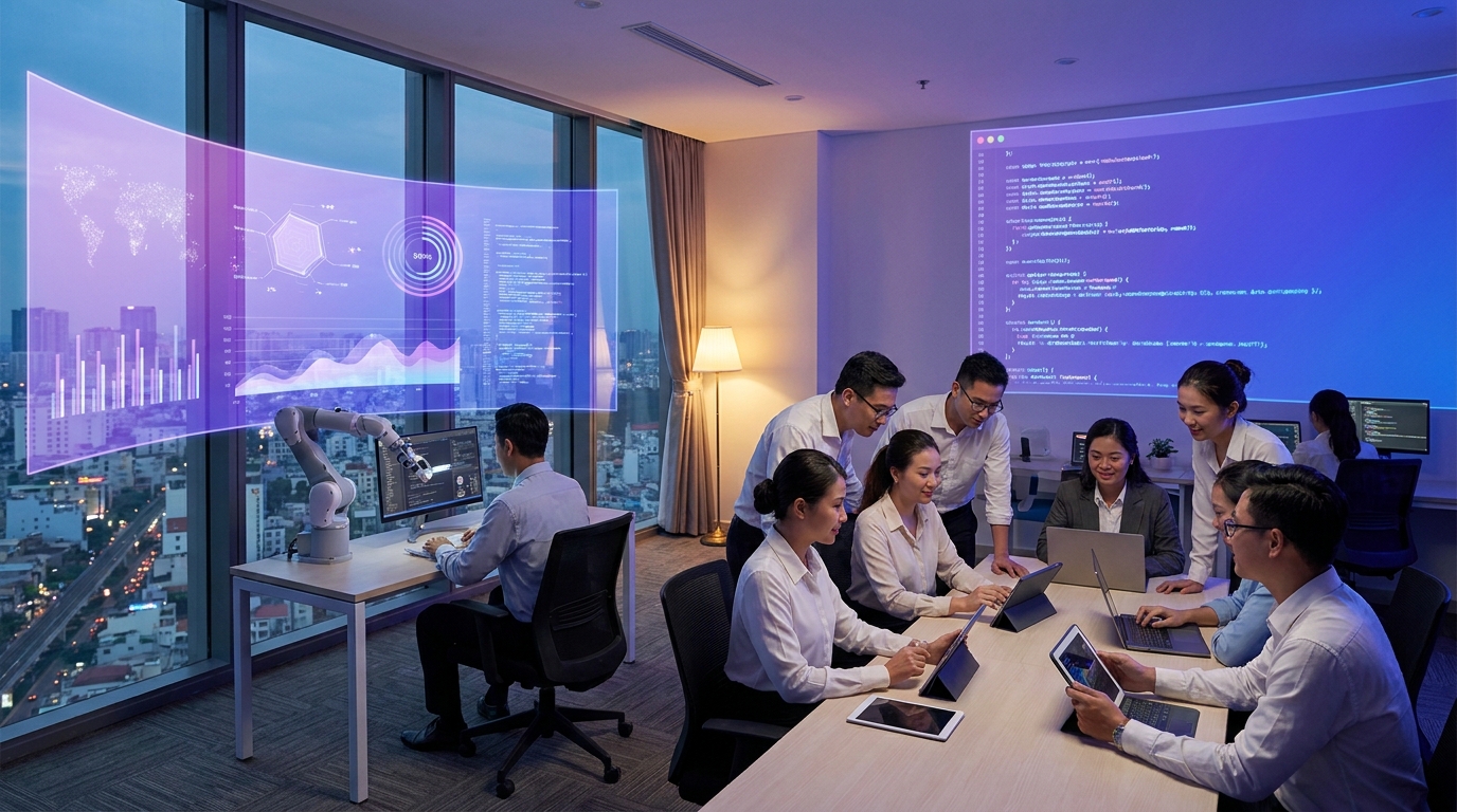 Minh họa tổng quan ai research agent tim thong tin cho SME Việt