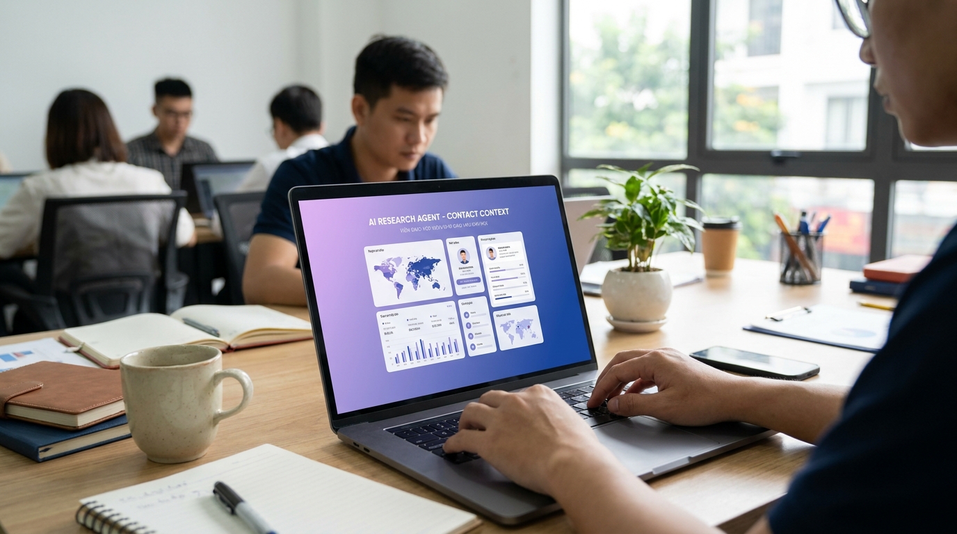 Minh họa workflow company research nên thiết kế ra sao? trong ai research agent tim thong tin