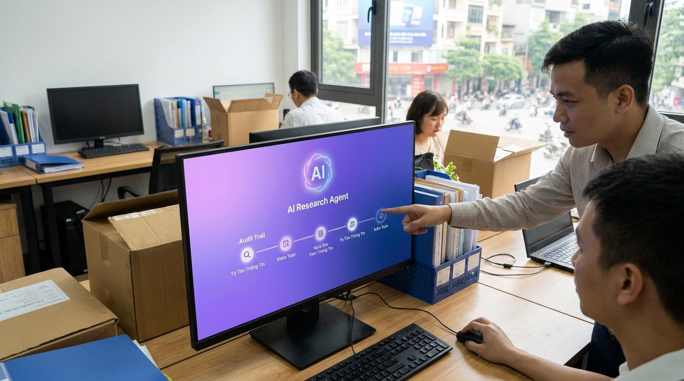 Minh họa sme đo roi và rủi ro của summary bằng gì? trong ai research agent tim thong tin