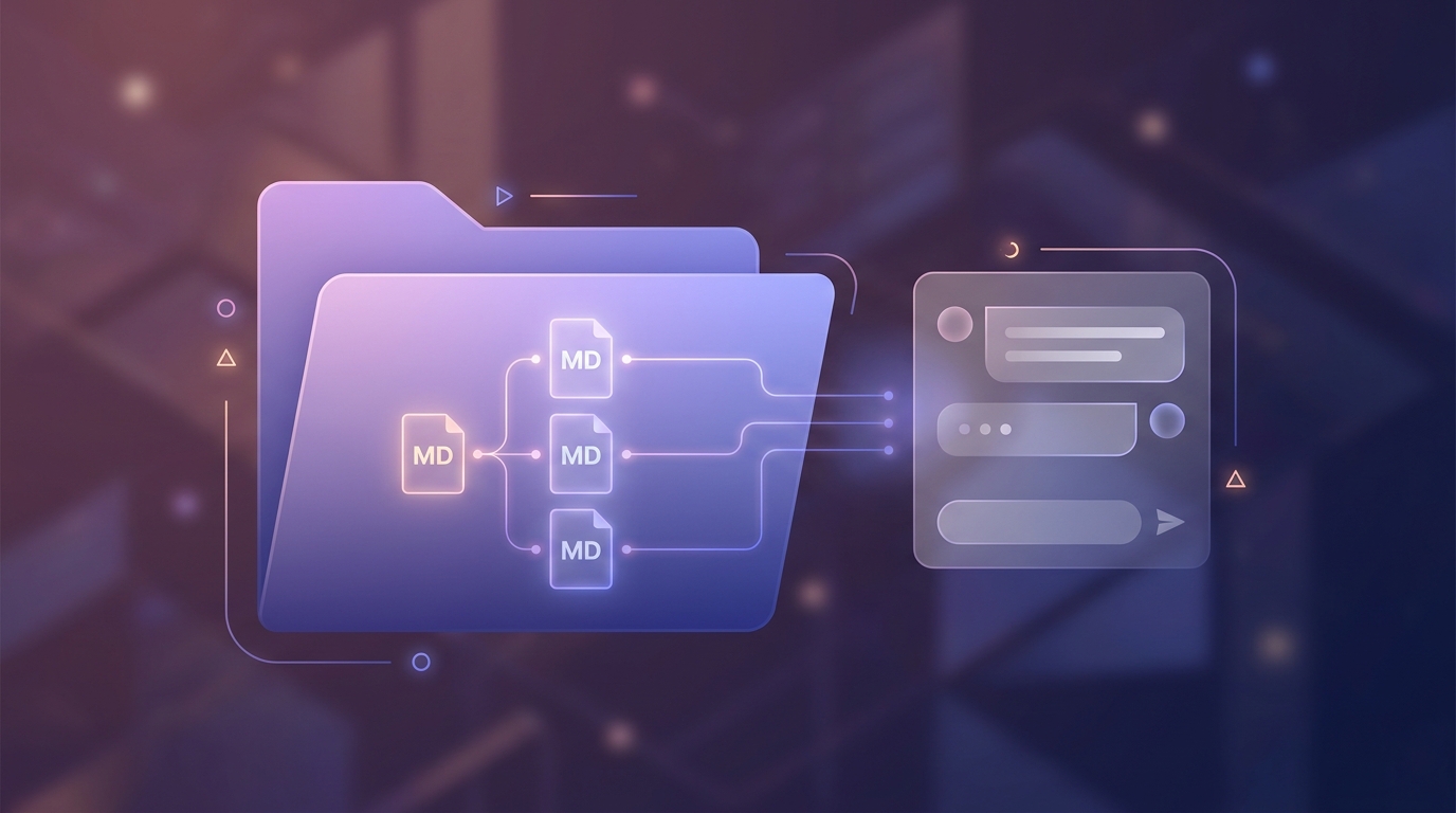 Kiến trúc Memory: thư mục project chứa file markdown nối với UI hội thoại