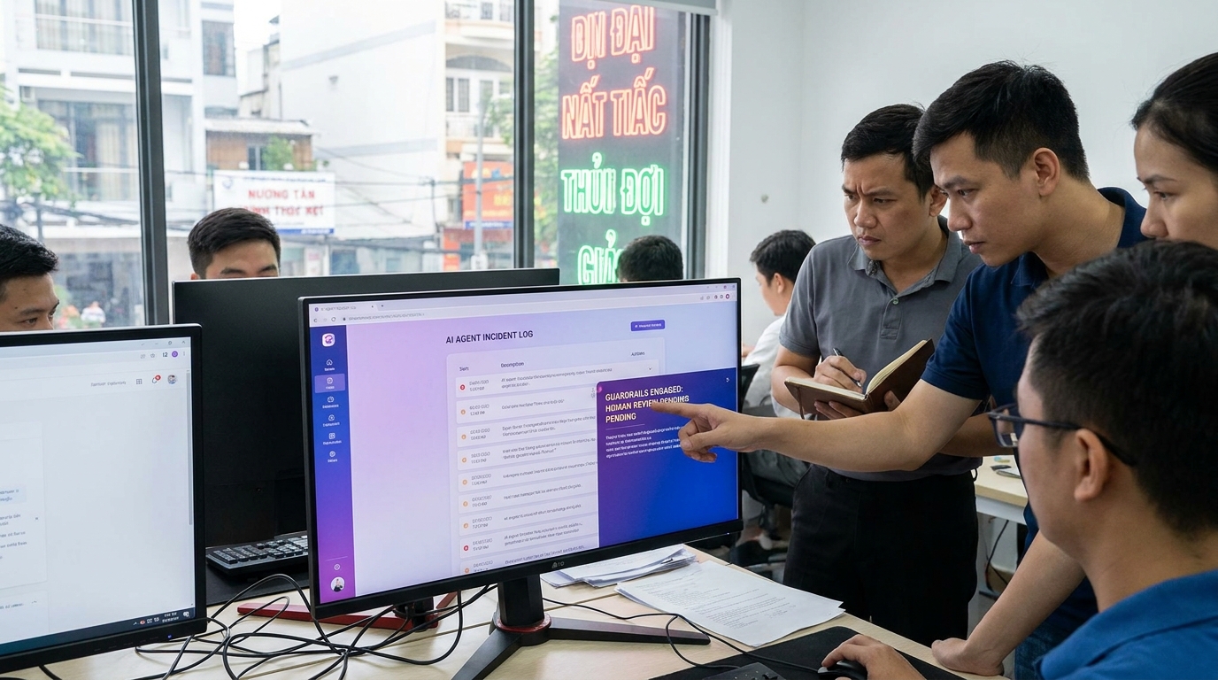 Minh họa sme đo roi và rủi ro của monitoring bằng gì? trong ai agent safety guardrails hitl